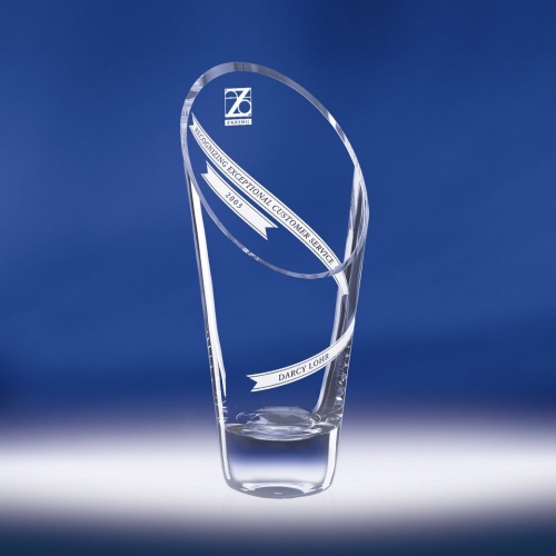 LVH Aspirations Award Large 11 1/2\ 11.5\ Height x 5.5\ Width
Imprint Area(s):  Top: 3\ Height x 3\ Width / Bottom: 4.25\ Height x 2.75\ Width
Materials:  Hand-Blown Crystal
Bases sold separately
